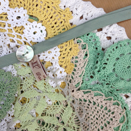 Daisies Blue Fern and Primrose Doily Bunting