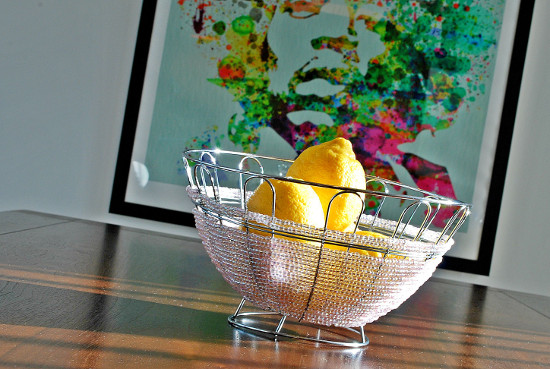 Silver fruit basket