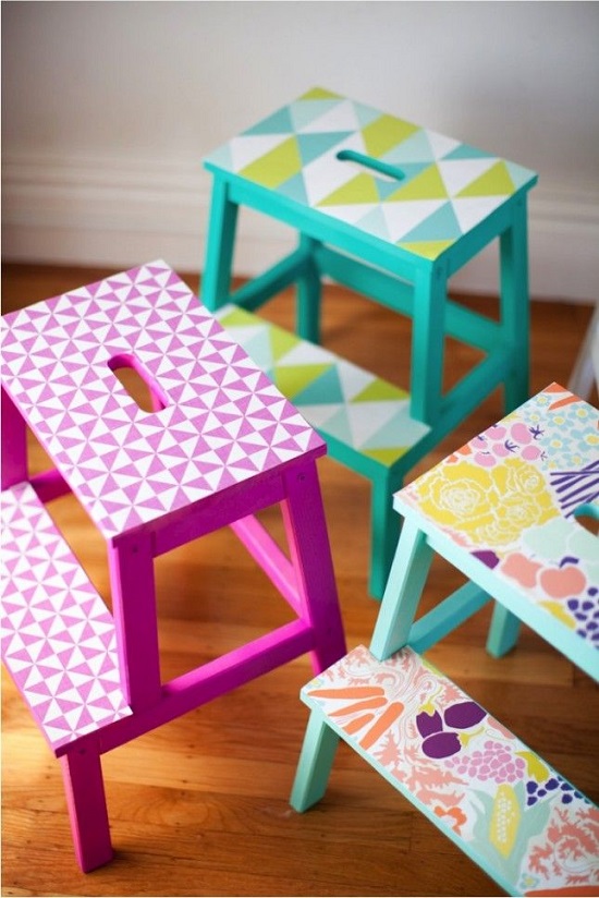 colourful foot stools 1