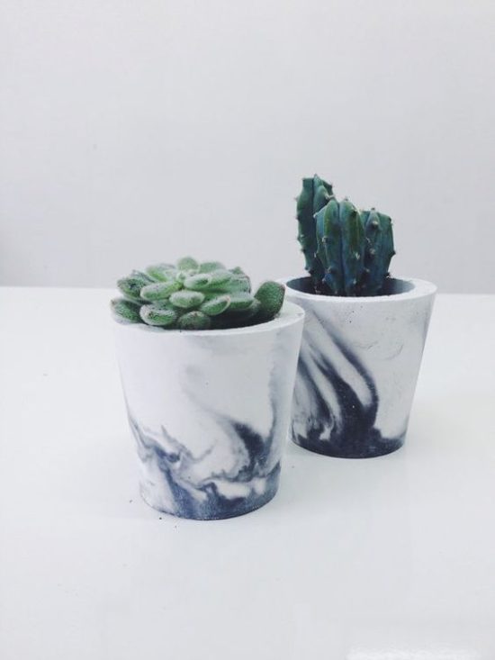 etsy marble plant pot