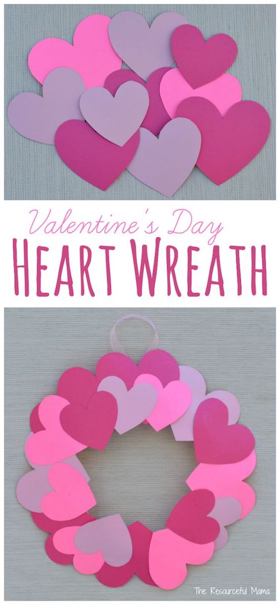 heart wreath valentine craft
