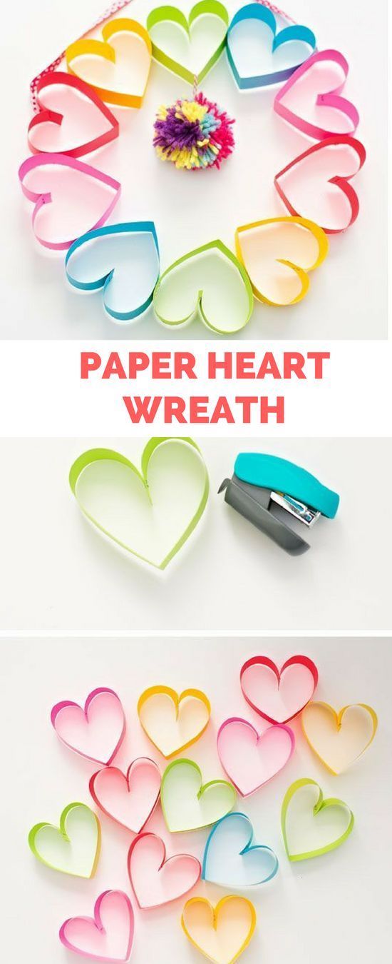paper wreath heart valentine craft