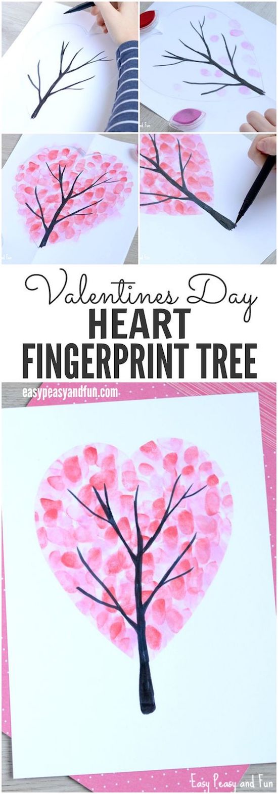 valentine heart fingerprint craft