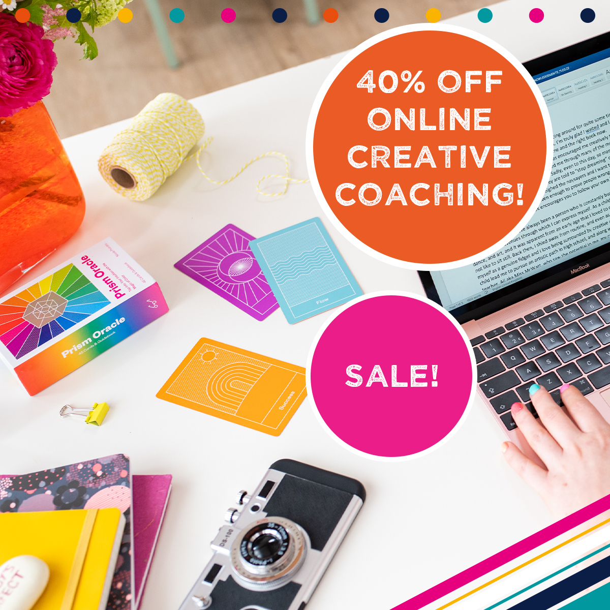 Tailored for you 1:1 online creative coaching - 40% off!