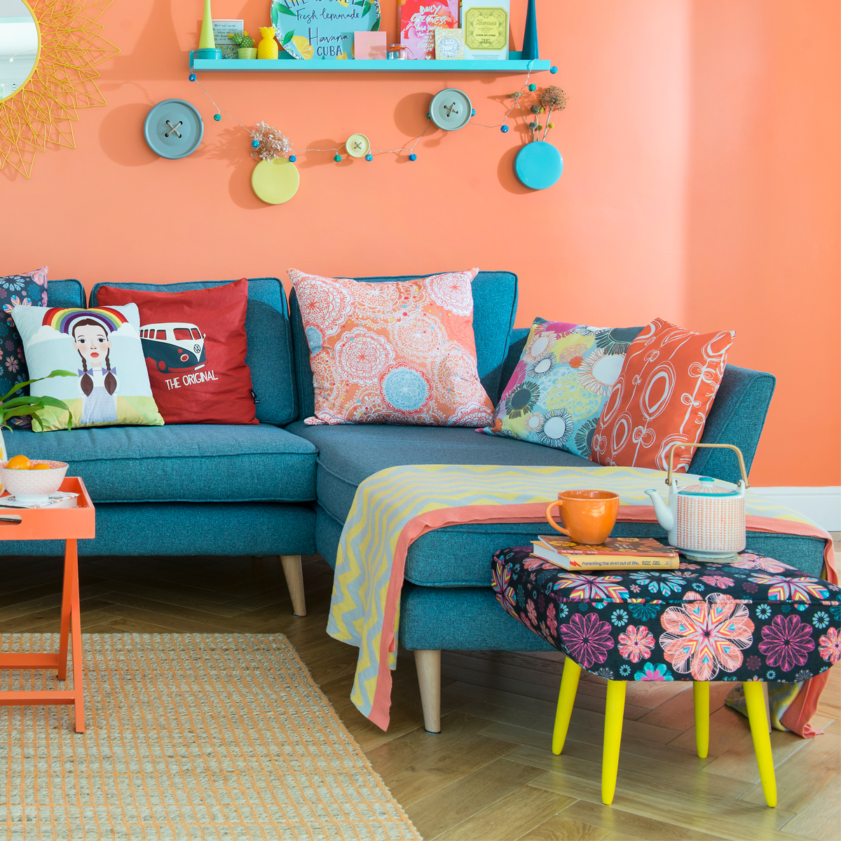 Colourful interior design photoshoot